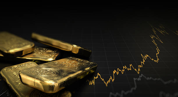 3D illustration of gold